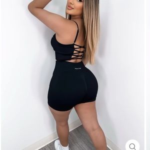 Peachy Bunz black ribbed shorts